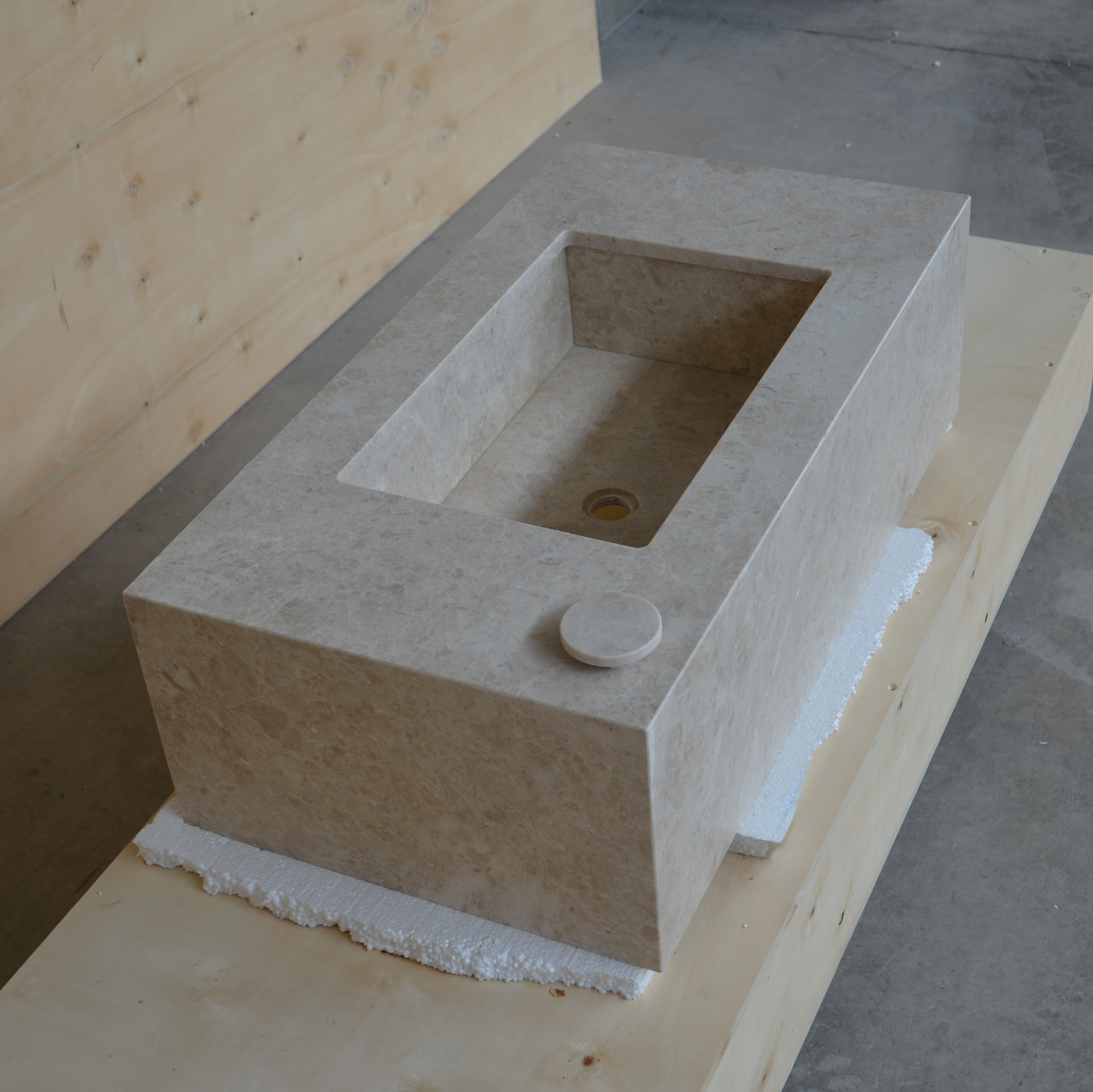 HANDCRAFTED CUSTOM HERA BEIGE MARBLE SINK (NS-080)