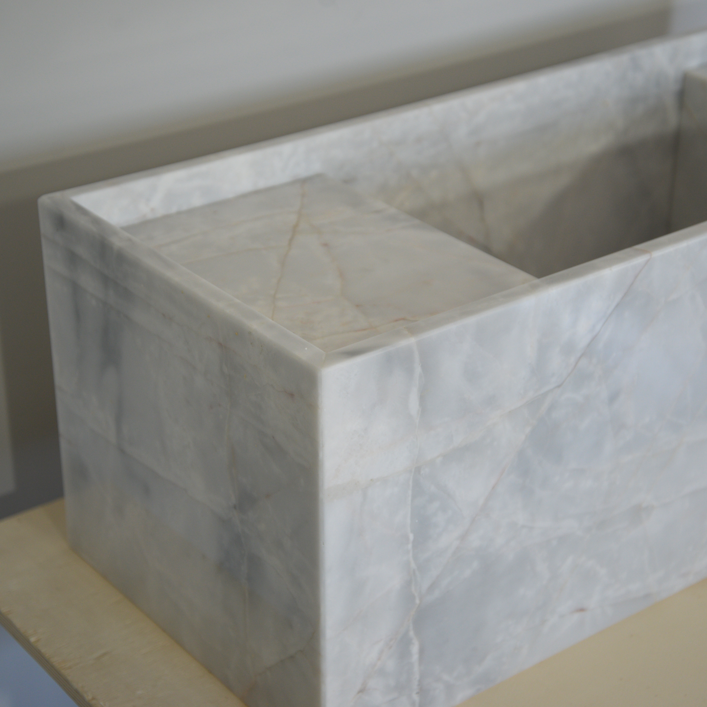 HANDCRAFTED CUSTOM JASMINE WHITE MARBLE SINK (NS-063)