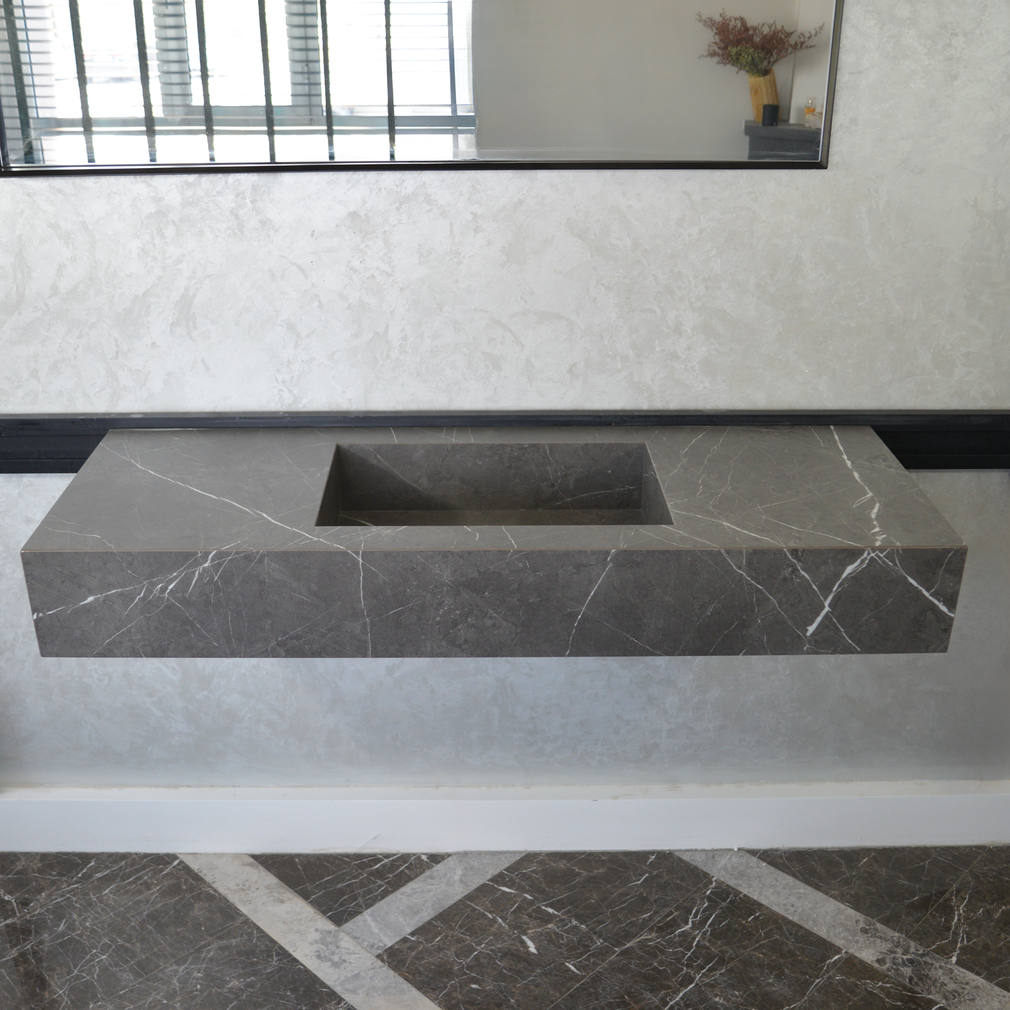 HANDCRAFTED PIETRA GREY ENGINEERED PORCELAIN SINK (ES-065)