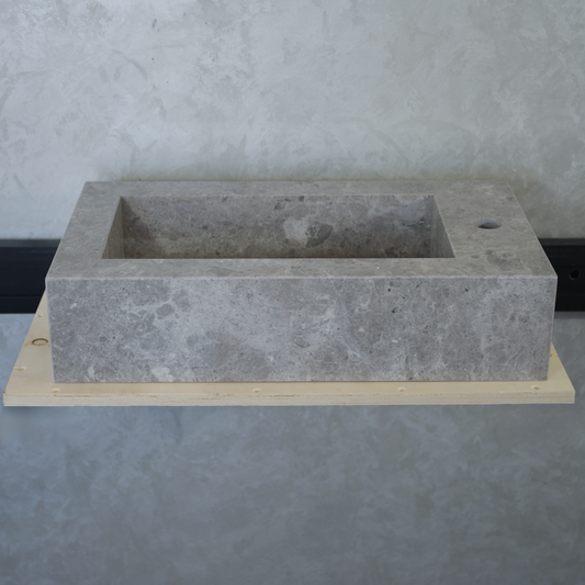 HANDCRAFTED CUSTOM TUNDRA GREY MARBLE SINK (NS-030)