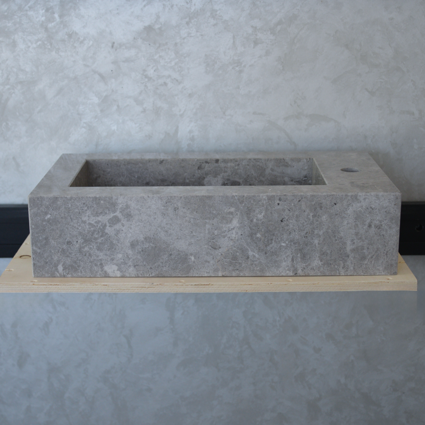 HANDCRAFTED CUSTOM TUNDRA GREY MARBLE SINK (NS-030)