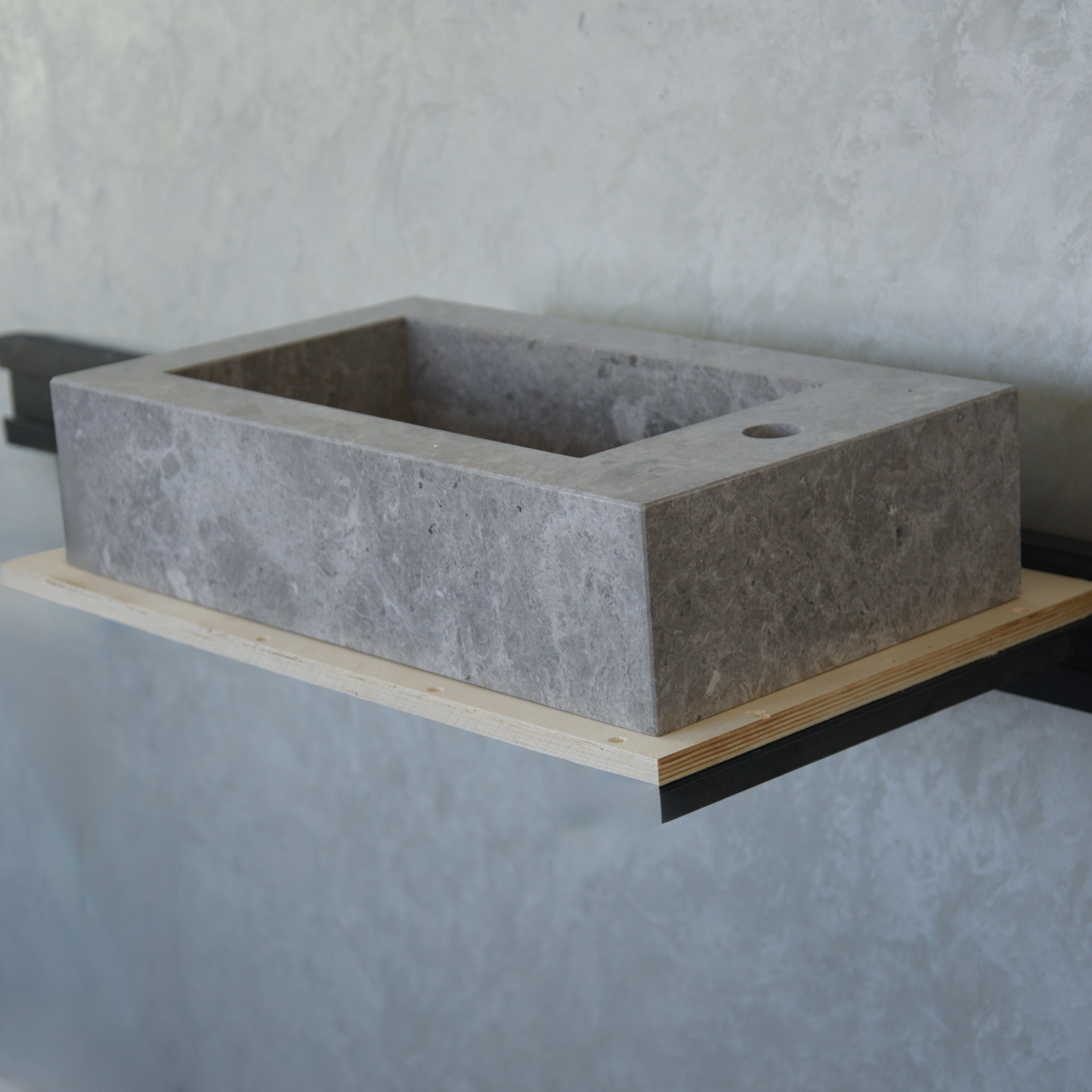 HANDCRAFTED CUSTOM TUNDRA GREY MARBLE SINK (NS-030)