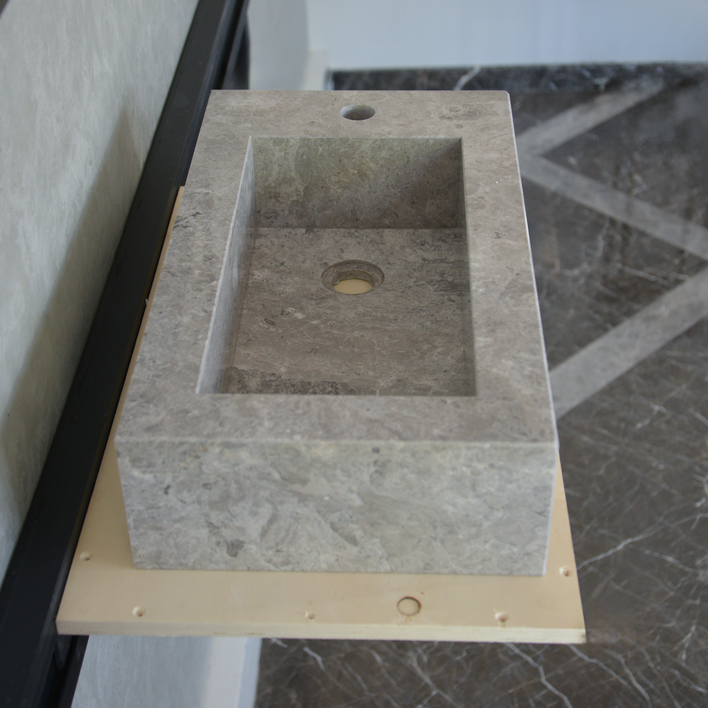 HANDCRAFTED CUSTOM TUNDRA GREY MARBLE SINK (NS-030)