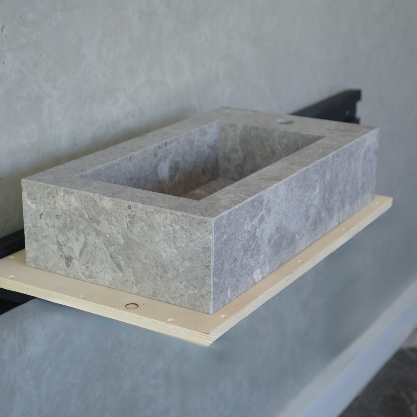 HANDCRAFTED CUSTOM TUNDRA GREY MARBLE SINK (NS-030)