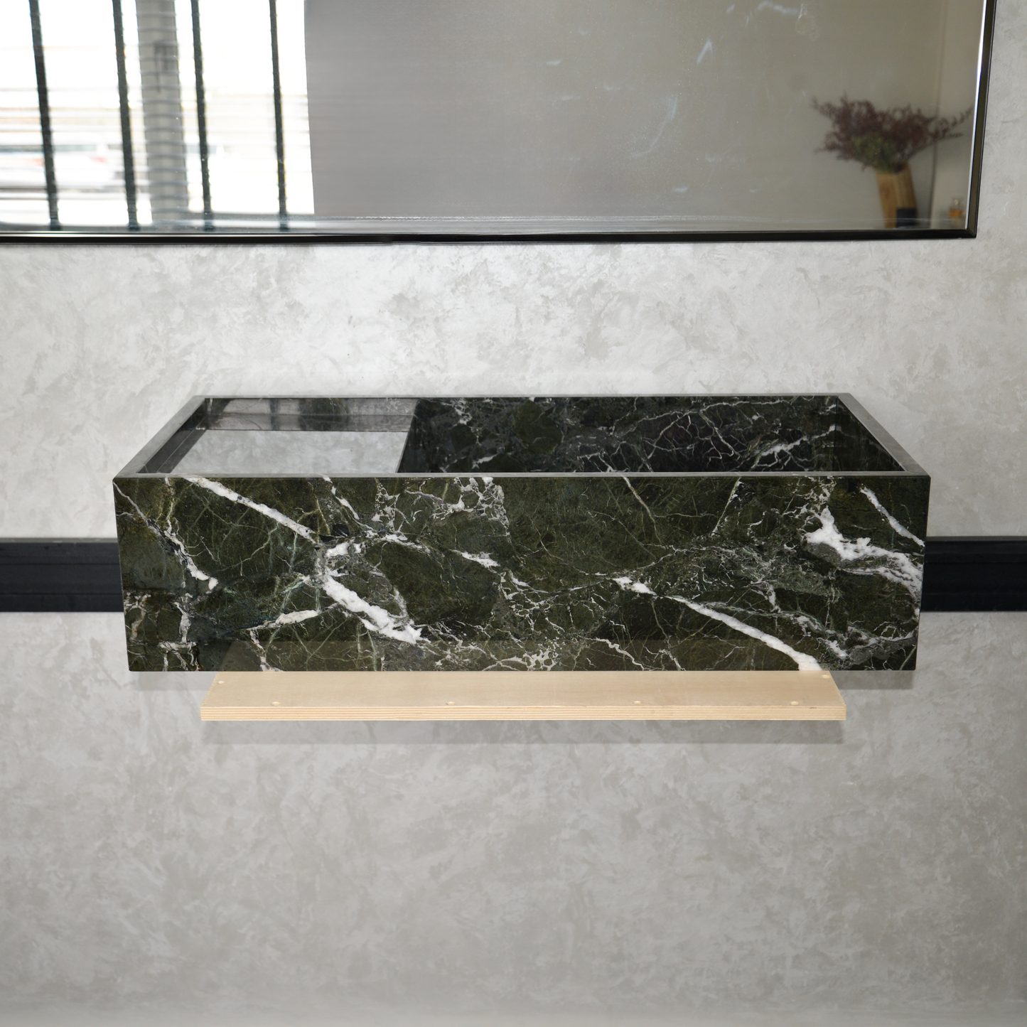 HANDCRAFTED CUSTOM TEOS GREEN MARBLE SINK (NS-081)