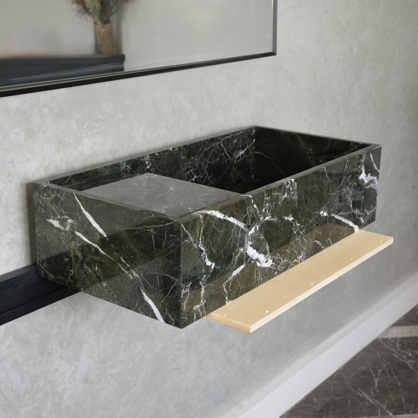 HANDCRAFTED CUSTOM TEOS GREEN MARBLE SINK (NS-081)