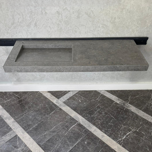 Handcrafted Custom Dekton Grafite Porcelain Bathroom Sink: Custom Vanity Top or Wall Mount