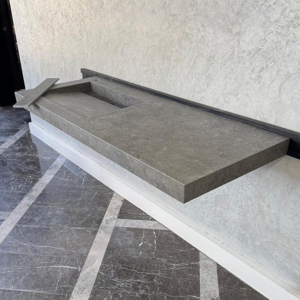 Handcrafted Custom Dekton Grafite Porcelain Bathroom Sink: Custom Vanity Top or Wall Mount