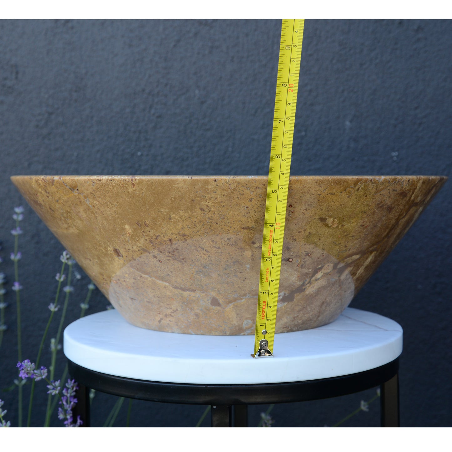 HANDCRAFTED NOCE BROWN TRAVERTINE SINK