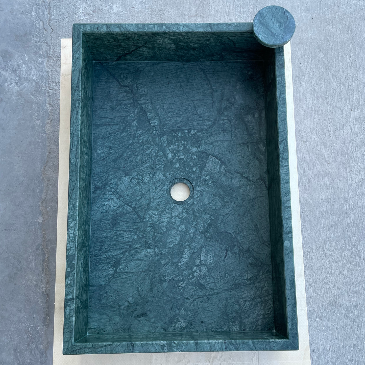 HANDCRAFTED VERDE GUATEMALA CUSTOM MARBLE SINK (NS-037)