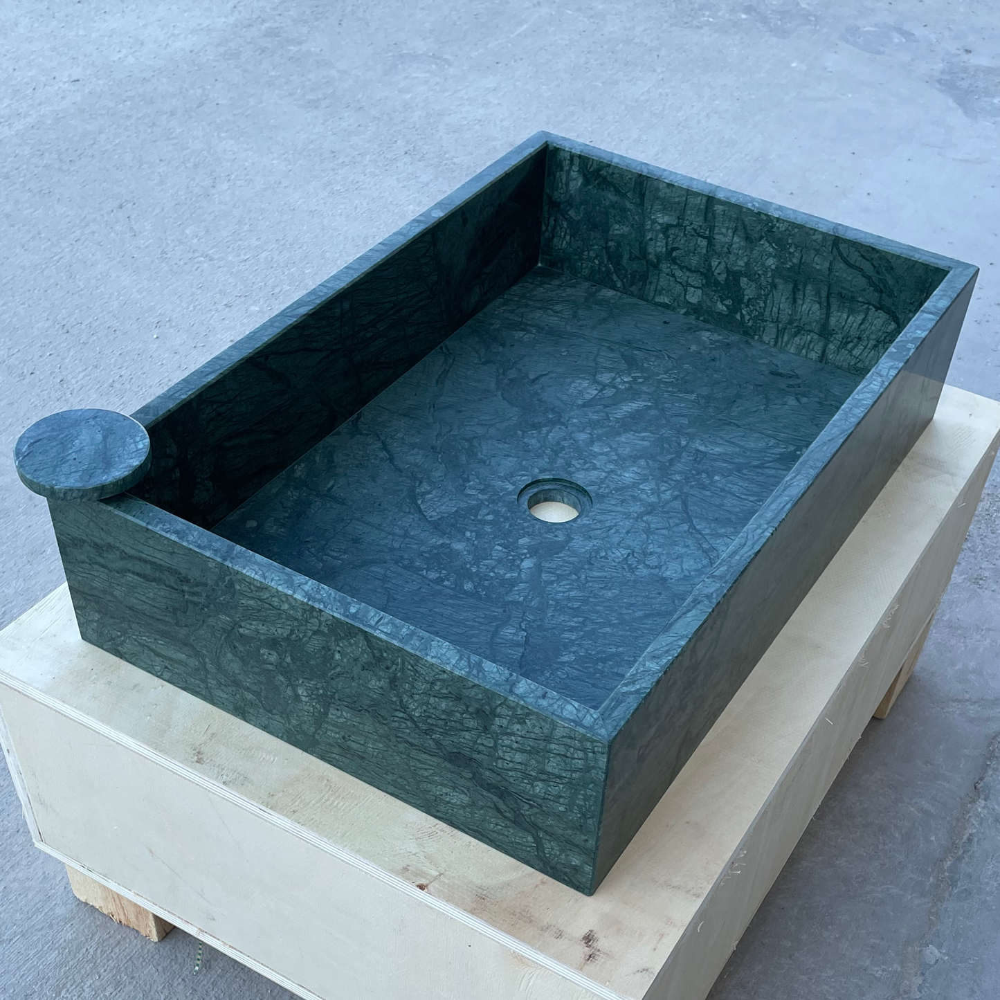 HANDCRAFTED VERDE GUATEMALA CUSTOM MARBLE SINK (NS-037)