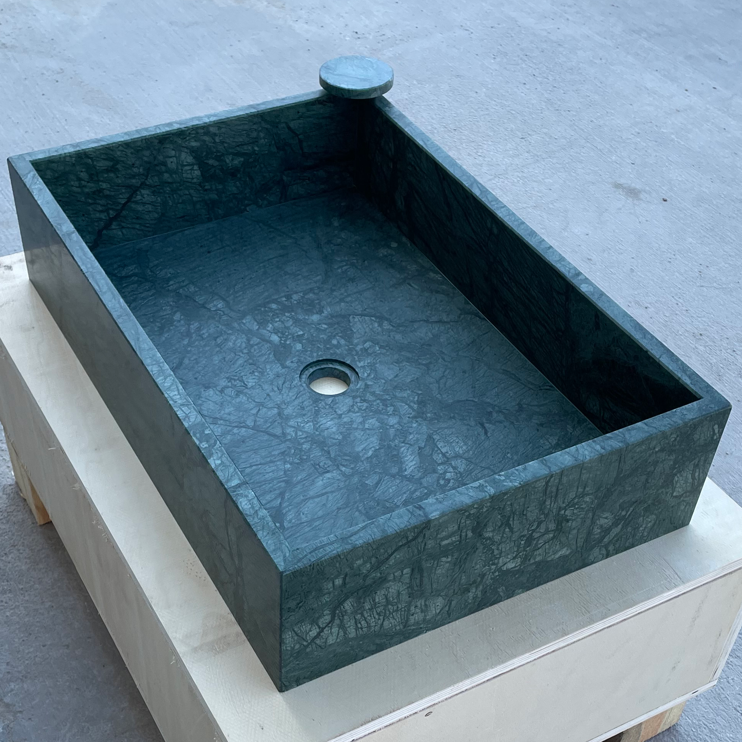 HANDCRAFTED VERDE GUATEMALA CUSTOM MARBLE SINK (NS-037)