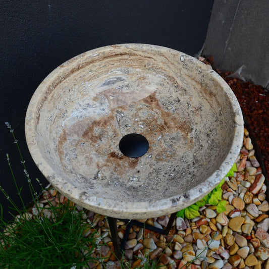 HANDCRAFTED VALENCIA TRAVERTINE SINK