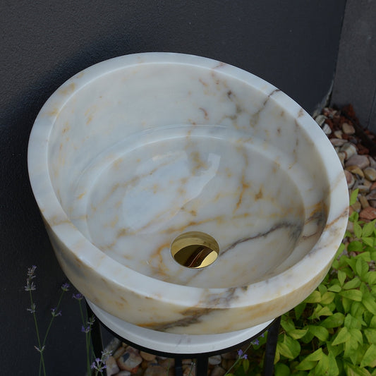 Handcrafted Veined Marble Sink