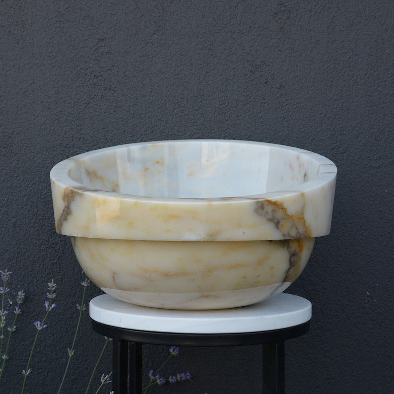 Handcrafted Veined Marble Sink