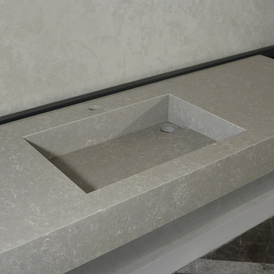 HANDCRAFTED CUSTOM GRAY QUARTZ SINK (QU-099)