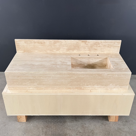 HANDCRAFTED CUSTOM TRAVERTINE SINK (TR-079)