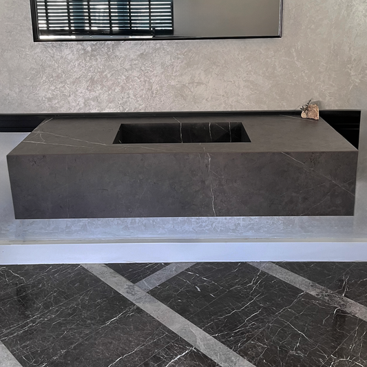 HANDCRAFTED INFINITY PIETRA GREY HIGH ENGINEERED STONE SINK (ES-100)