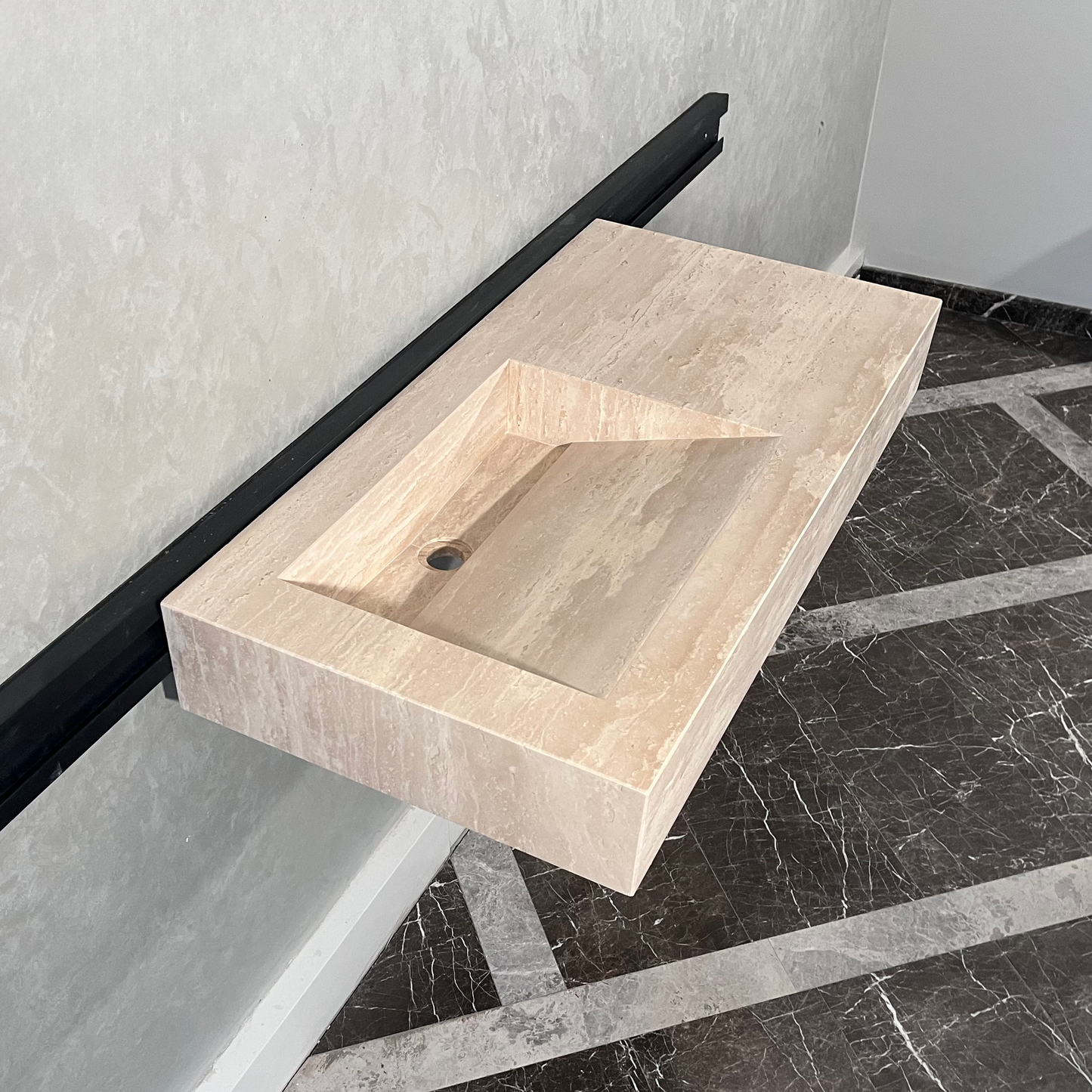 HANDCRAFTED CUSTOM TRAVERTINE SINK (TR-060)