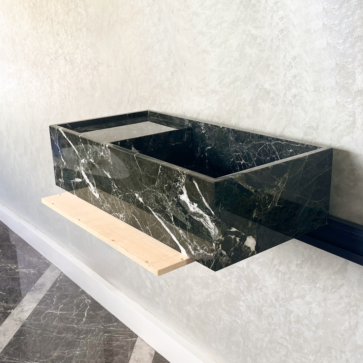 HANDCRAFTED CUSTOM TEOS GREEN MARBLE SINK (NS-081)