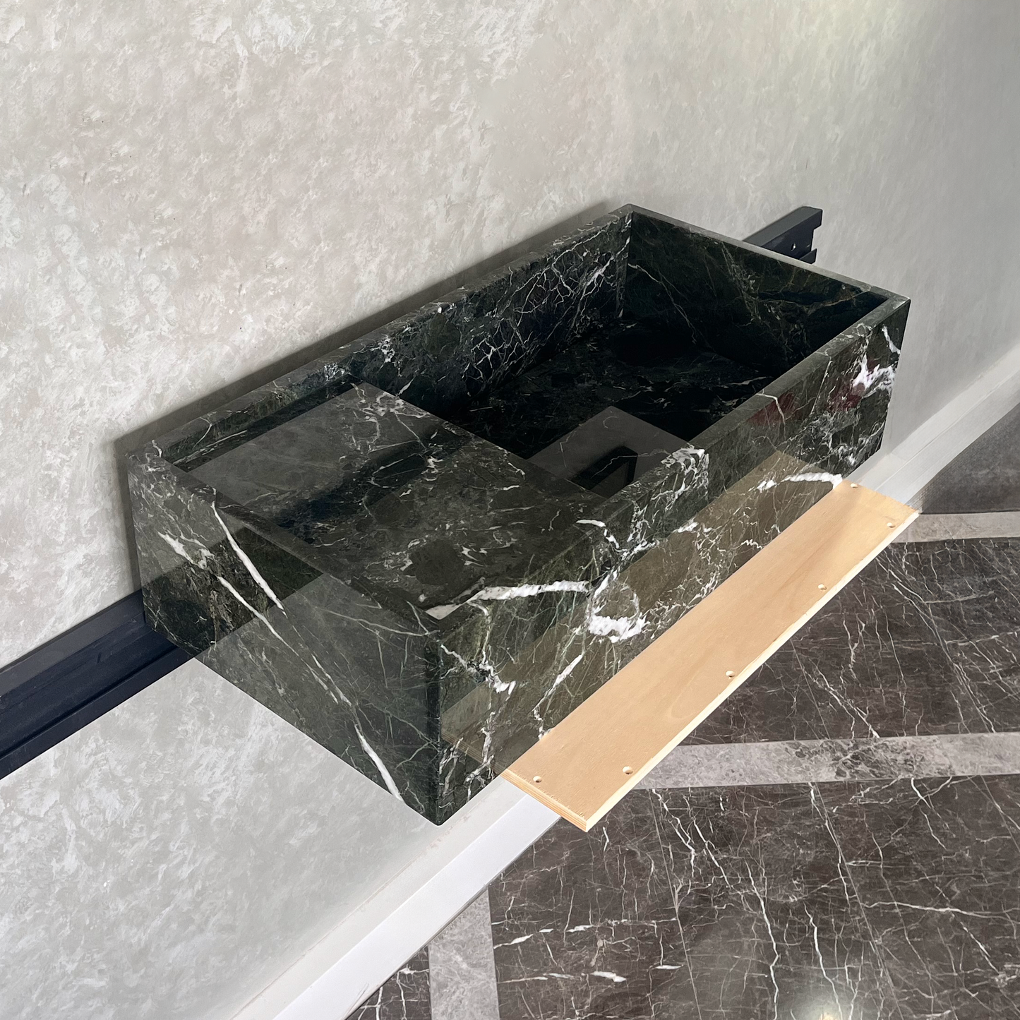 HANDCRAFTED CUSTOM TEOS GREEN MARBLE SINK (NS-081)