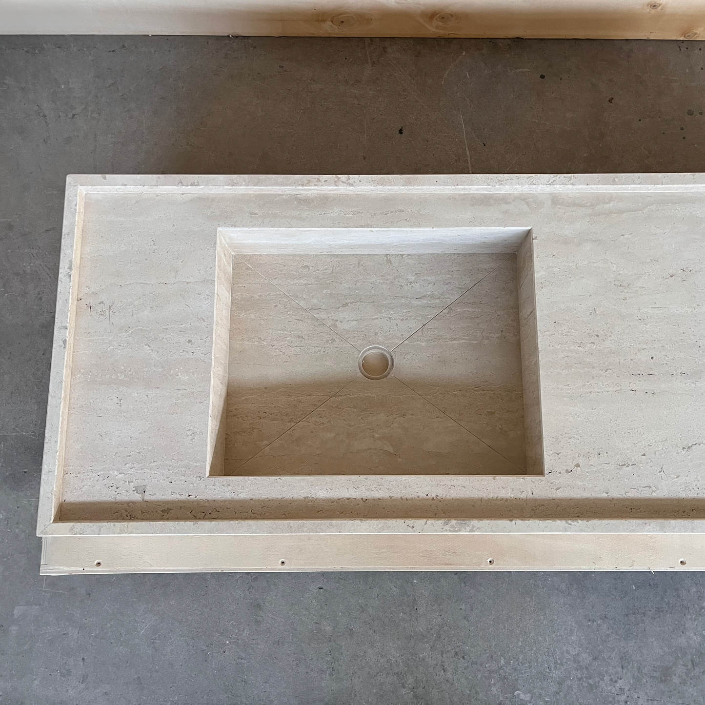 HANDCRAFTED CUSTOM TRAVERTINE MARBLE SINK (TR-096)