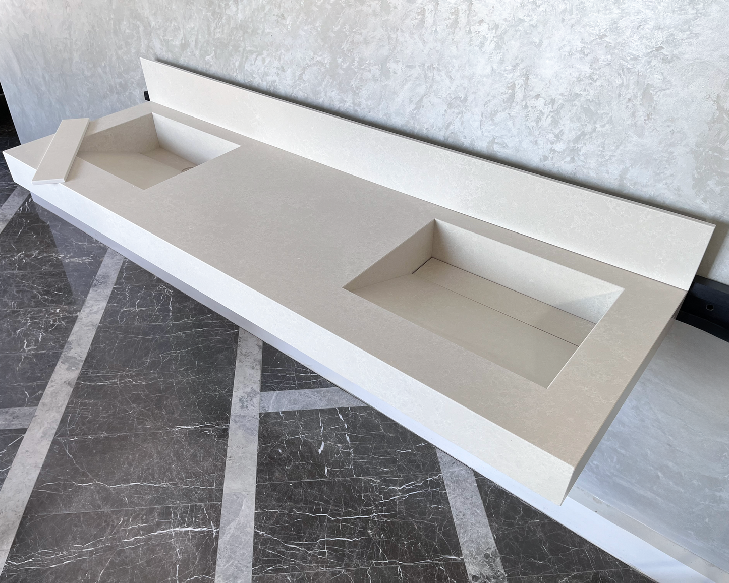 HANDCRAFTED CUSTOM QUARTZ DOUBLE SINK (QU-091)