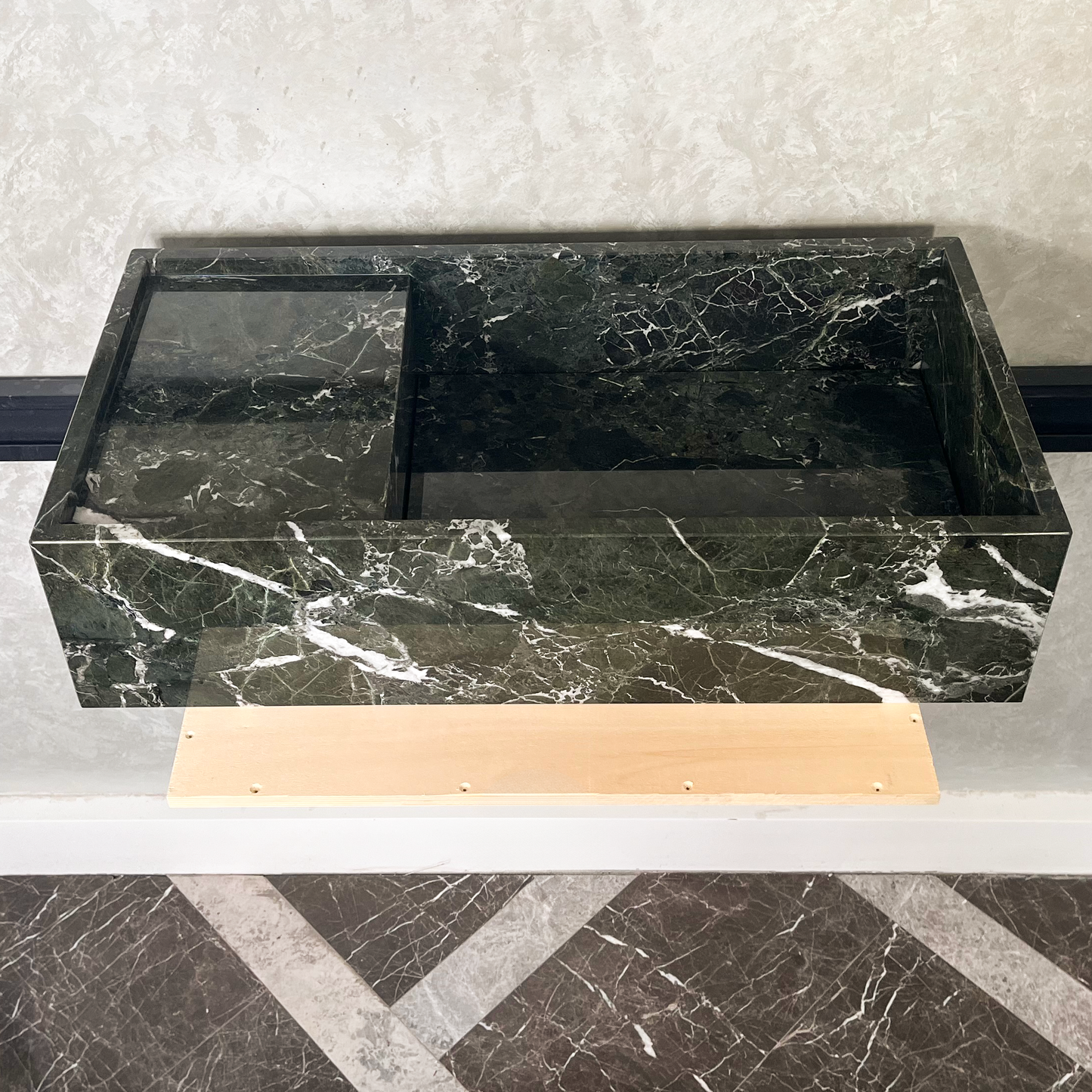 HANDCRAFTED CUSTOM TEOS GREEN MARBLE SINK (NS-081)