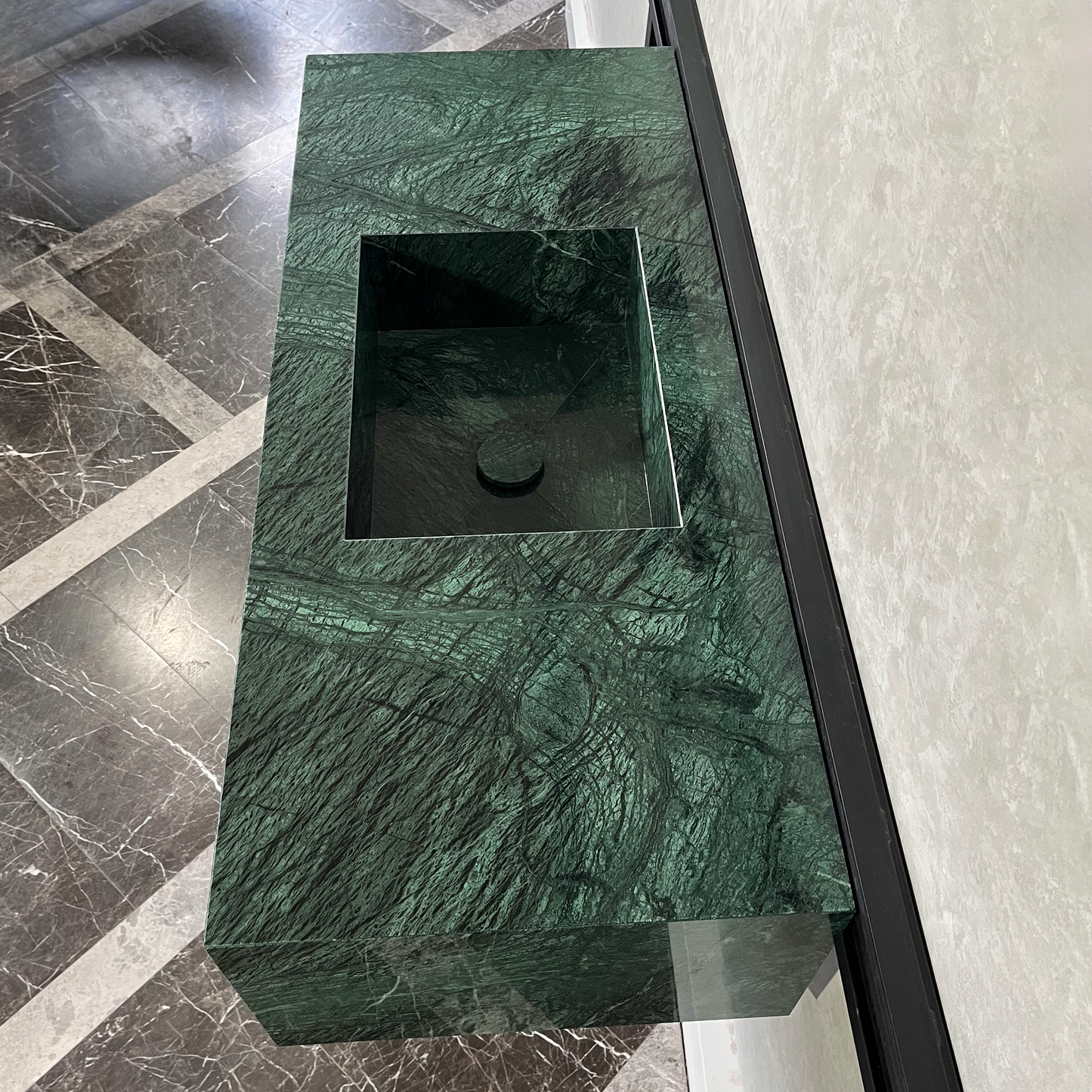 HANDCRAFTED VERDE GUATEMALA CUSTOM MARBLE SINK (NS-094)