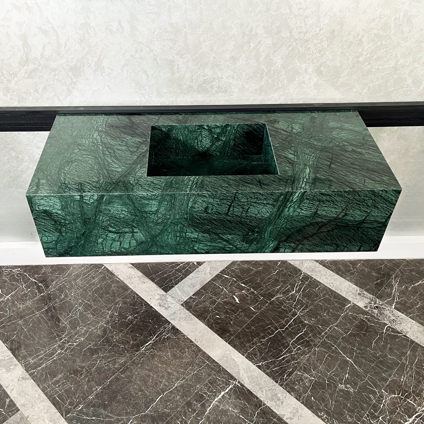 HANDCRAFTED VERDE GUATEMALA CUSTOM MARBLE SINK (NS-094)