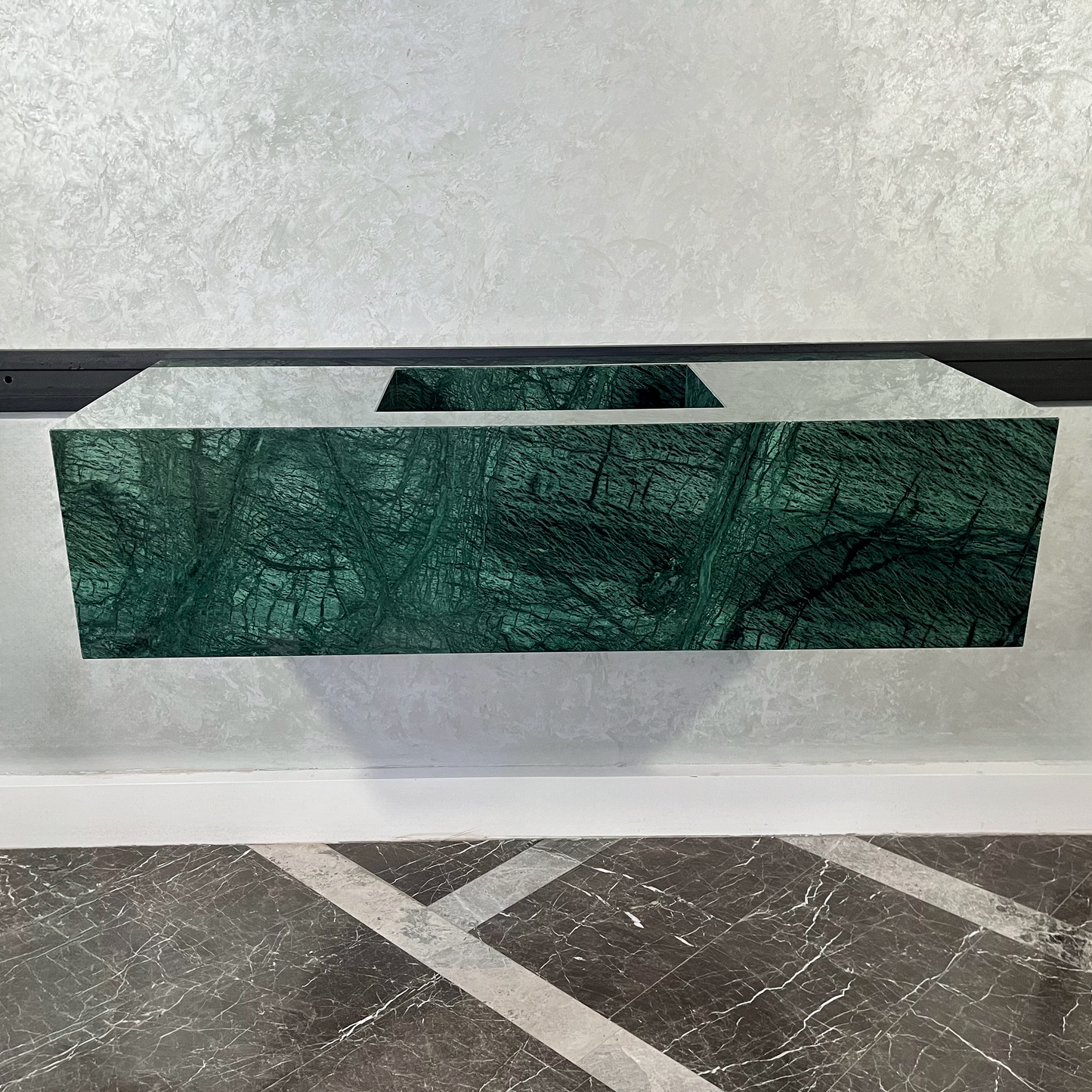 HANDCRAFTED VERDE GUATEMALA CUSTOM MARBLE SINK (NS-094)