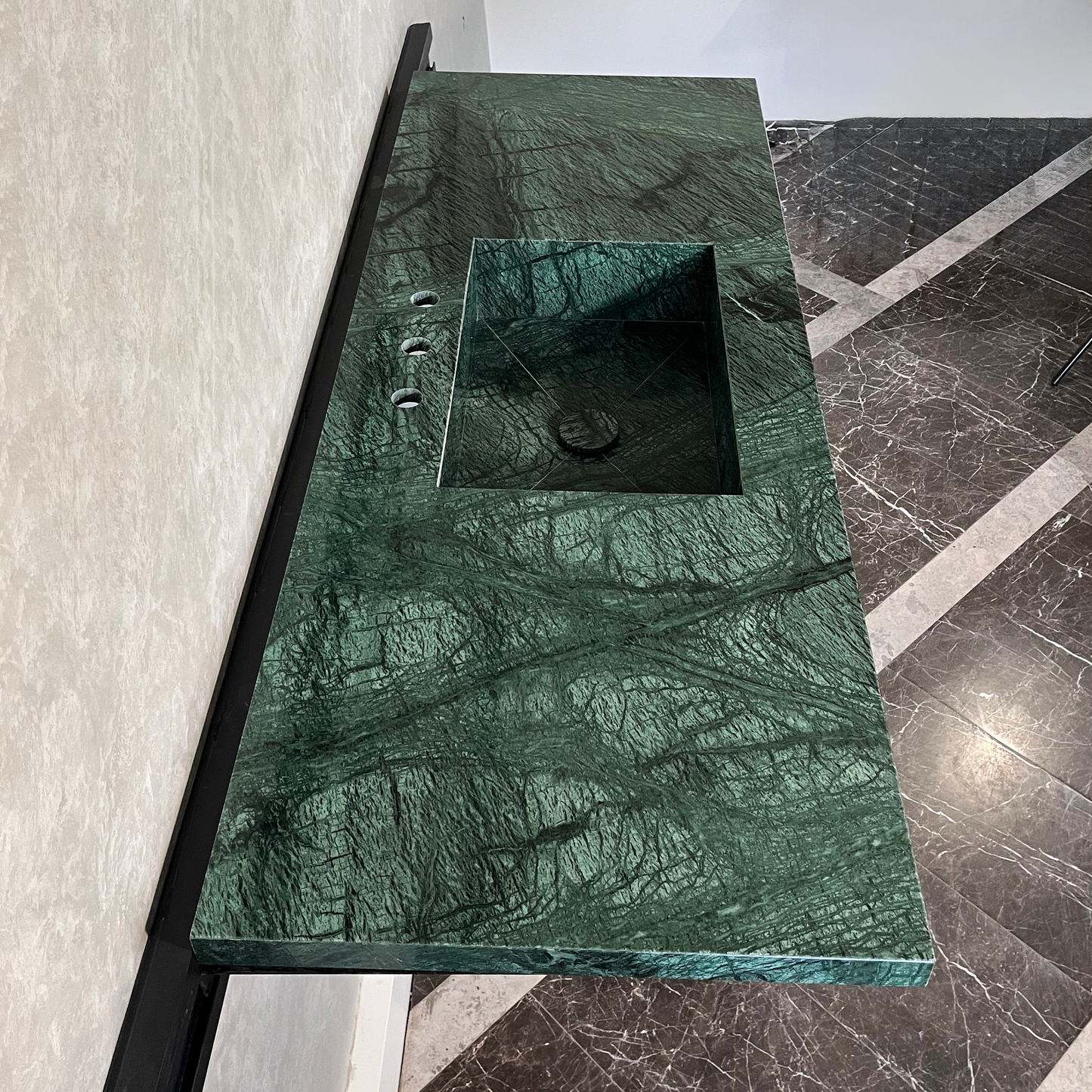 HANDCRAFTED VERDE GUATEMALA CUSTOM MARBLE SINK (NS-088)