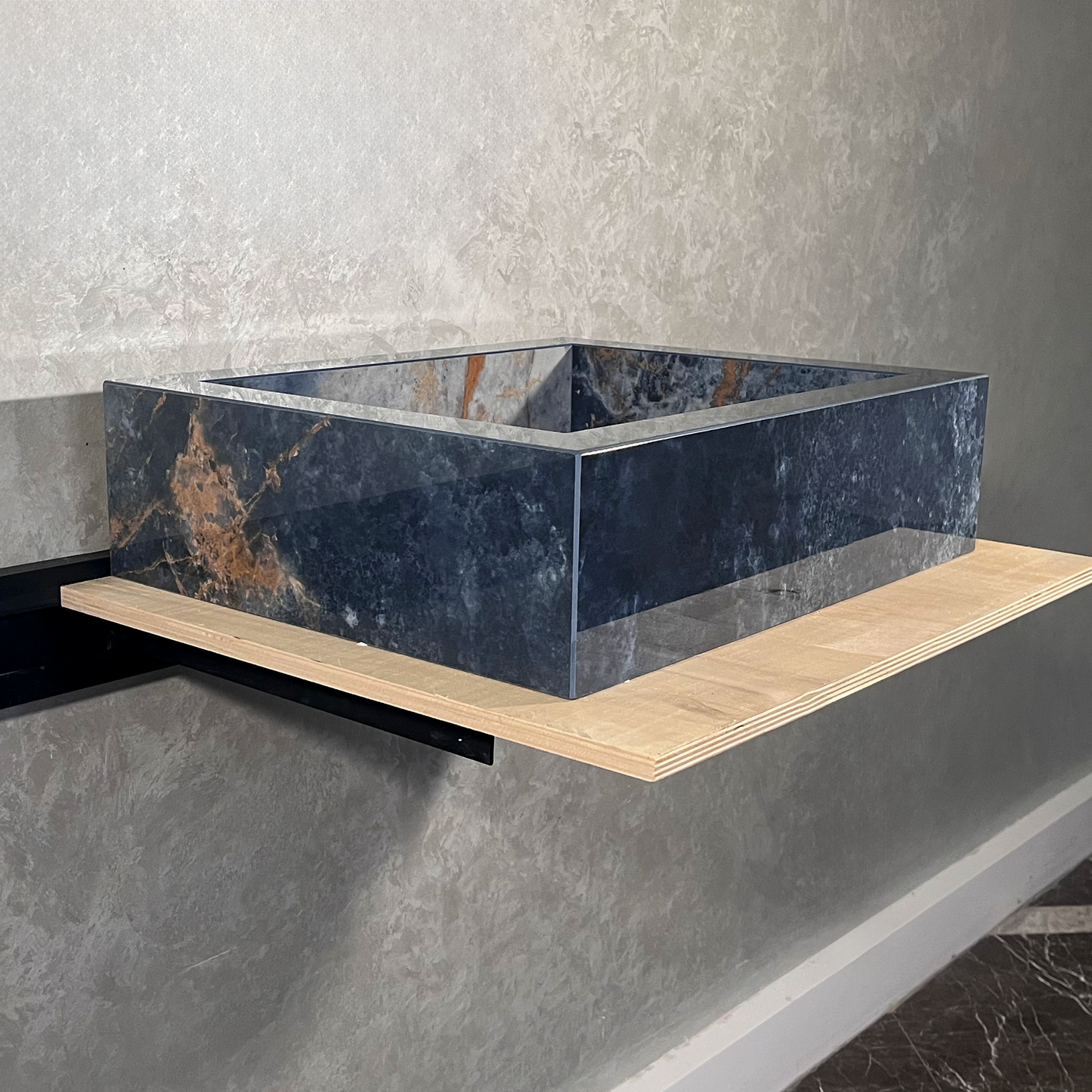 HANDCRAFTED OCEAN BLUE HIGH ENGINEERED STONE SINK (ES-032)