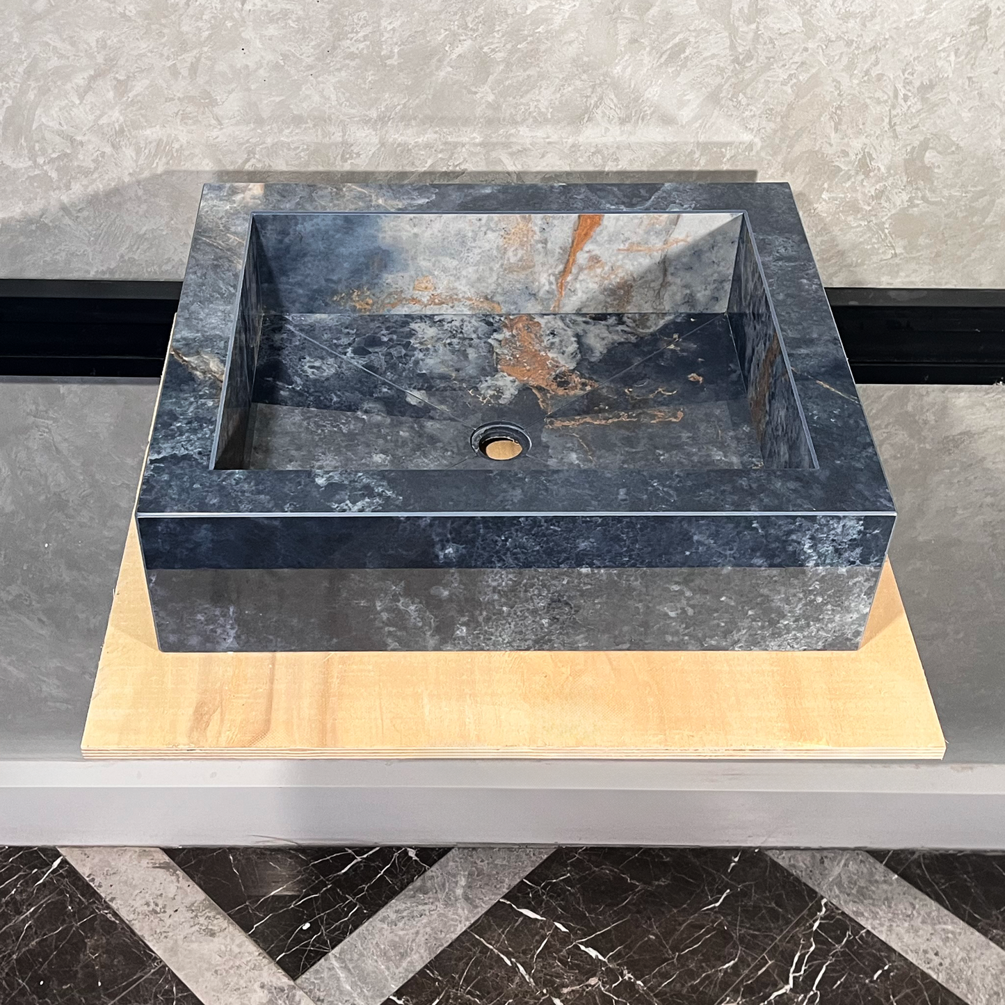 HANDCRAFTED OCEAN BLUE HIGH ENGINEERED STONE SINK (ES-032)