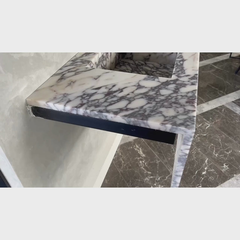 HANDCRAFTED CUSTOM CALACATTA VIOLA MARBLE SINK (NS-082)