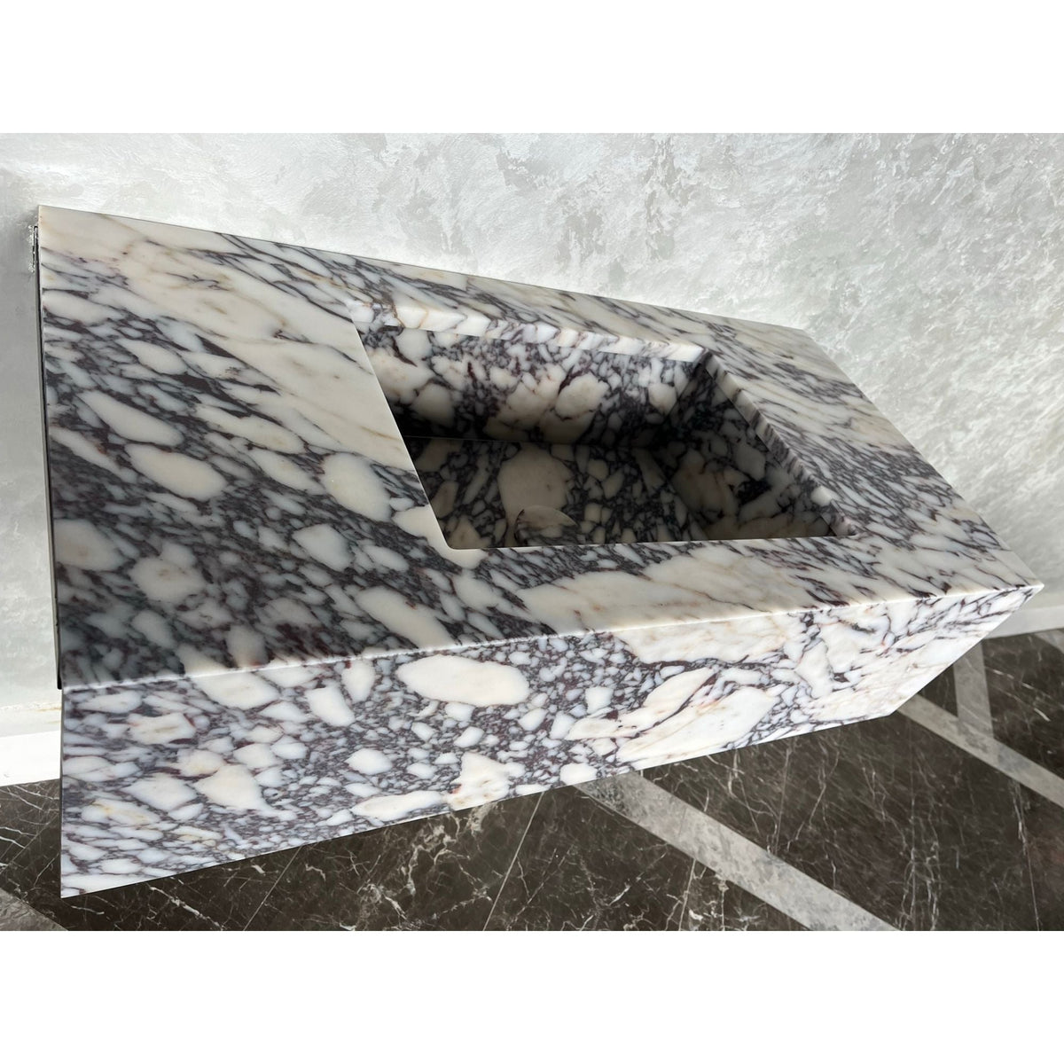 HANDCRAFTED CUSTOM CALACATTA VIOLA MARBLE SINK (NS-082)