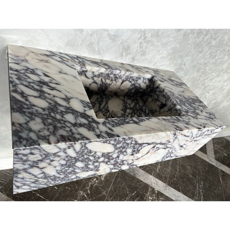 HANDCRAFTED CUSTOM CALACATTA VIOLA MARBLE SINK (NS-082)