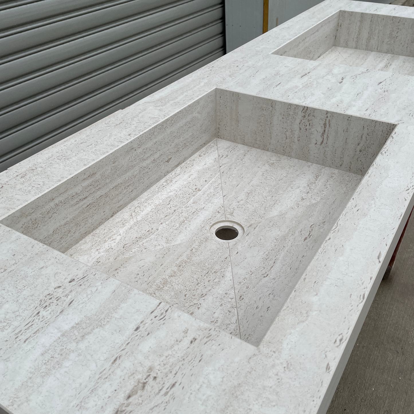 Handmade Dekton Marmorio Porcelain Sink: Travertine Look Porcelain, Custom Bathroom Vanity (ES-100)