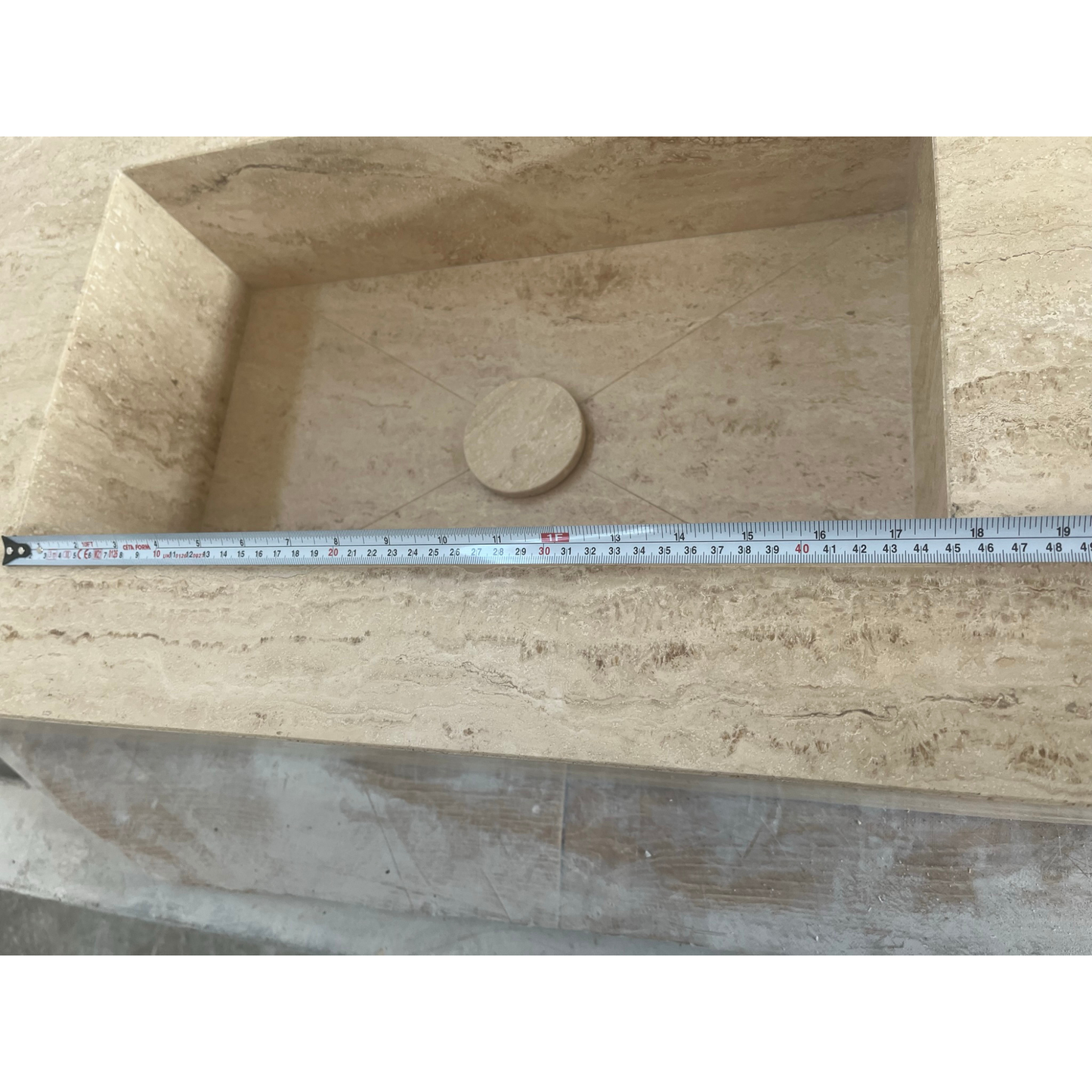 HANDCRAFTED CUSTOM TRAVERTINE SINK (TR-051)