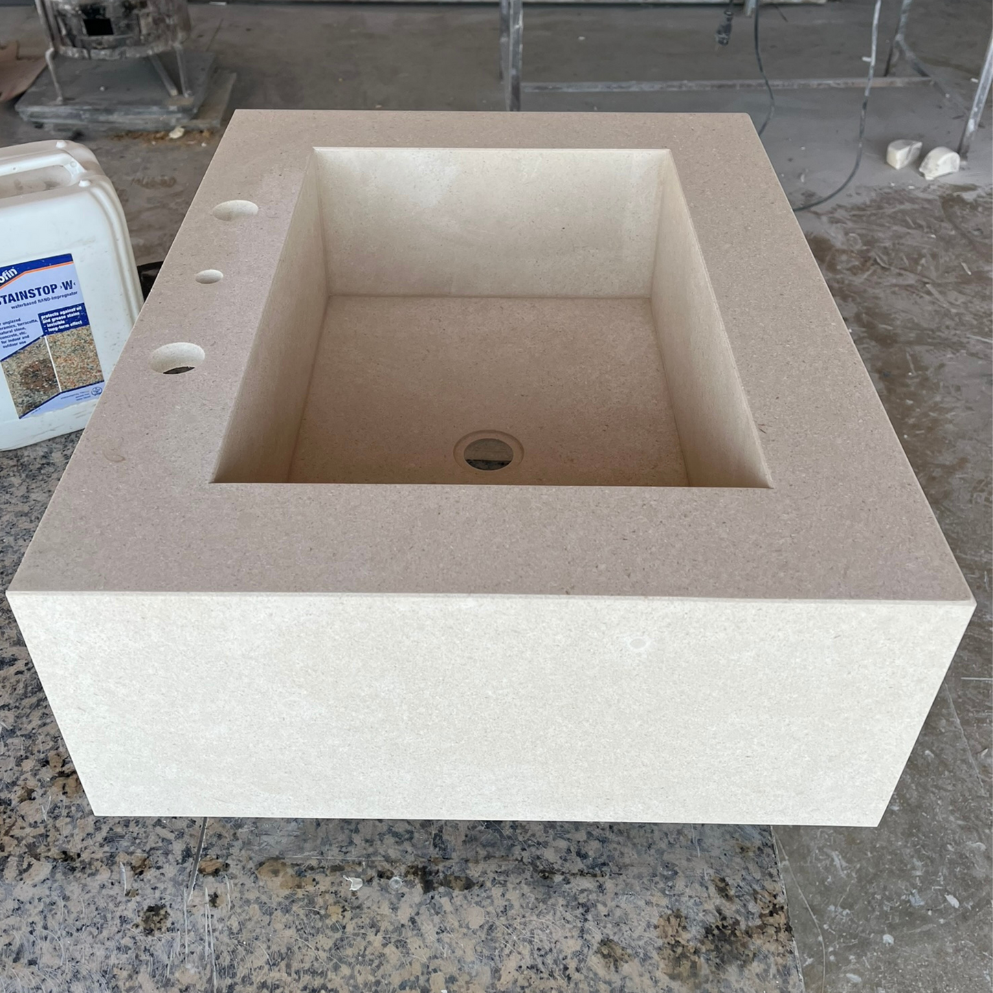 HANDCRAFTED CUSTOM LIMESTONE SINK (NS-051)