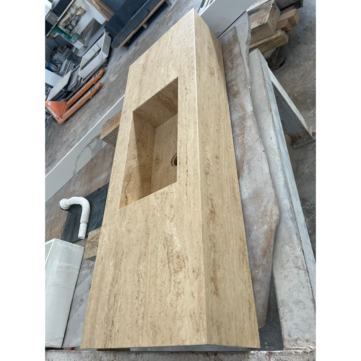 HANDCRAFTED CUSTOM TRAVERTINE SINK (TR-051)