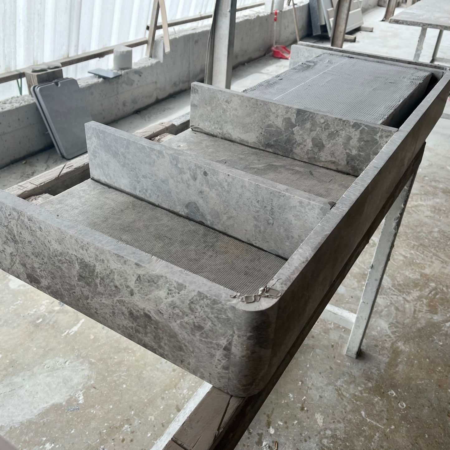 HANDCRAFTED CUSTOM TUNDRA GREY MARBLE SINK (NS-073)