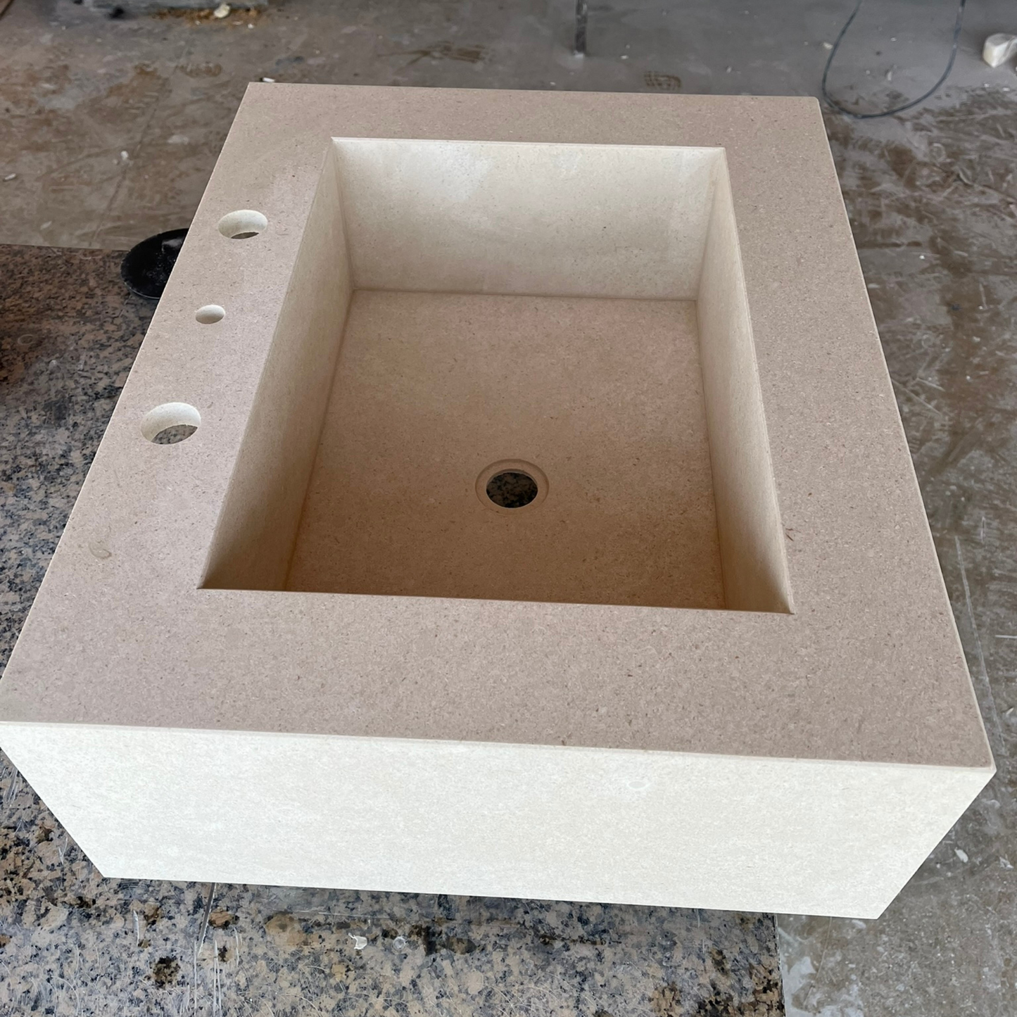 HANDCRAFTED CUSTOM LIMESTONE SINK (NS-051)