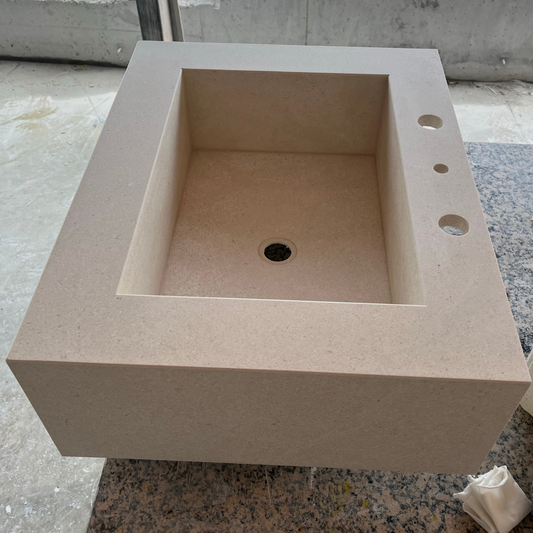 HANDCRAFTED CUSTOM LIMESTONE SINK (NS-051)