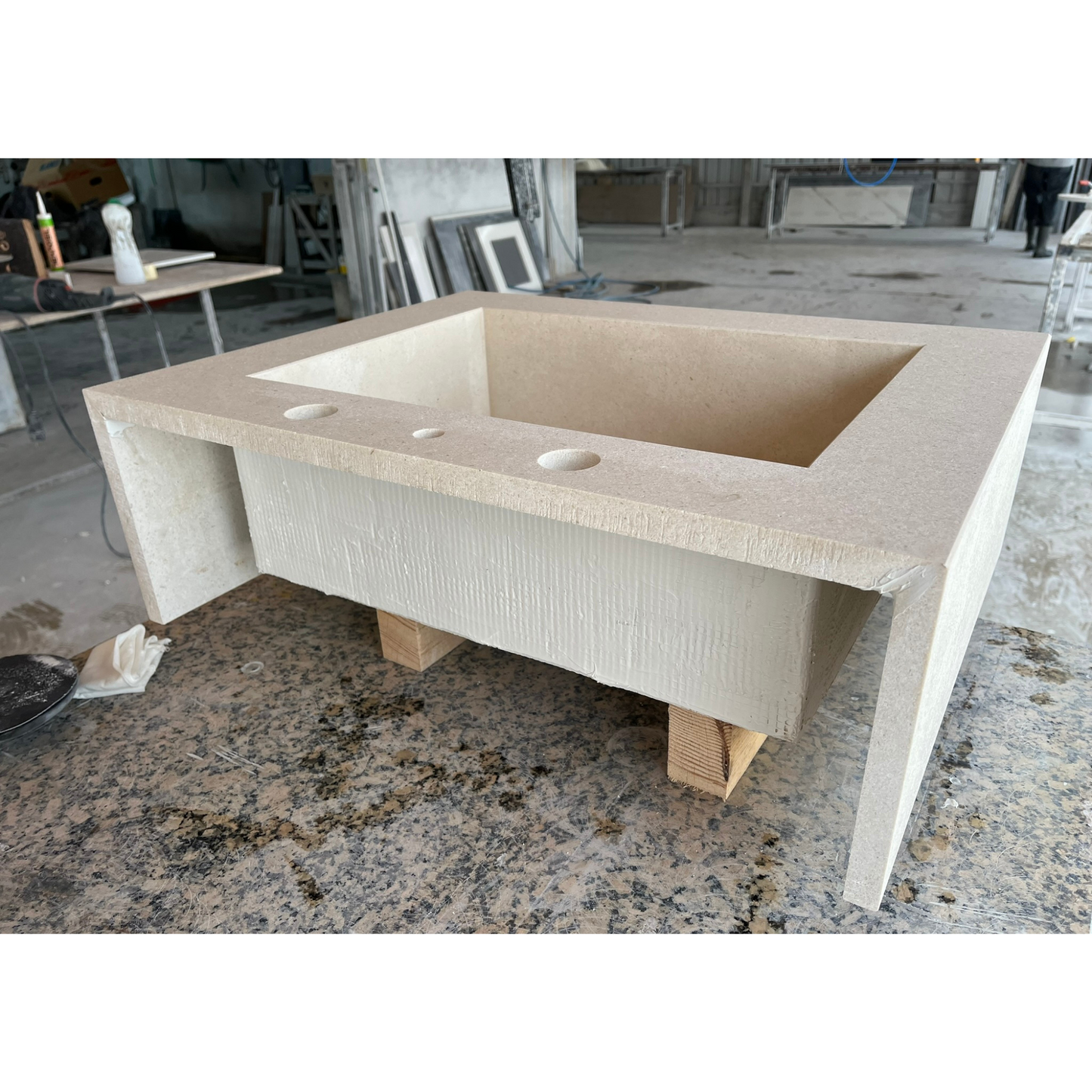 HANDCRAFTED CUSTOM LIMESTONE SINK (NS-051)