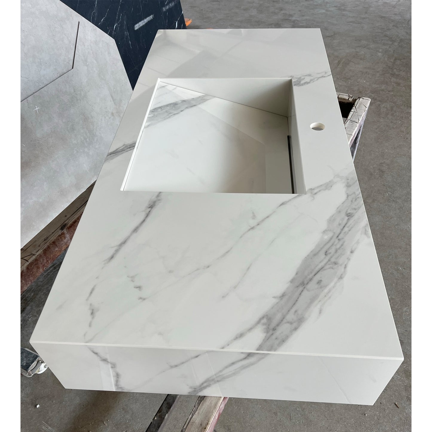 HANDCRAFTED EXTRA STATUARIO HIGH ENGINEERED PORCELAIN SINK (ES-059)