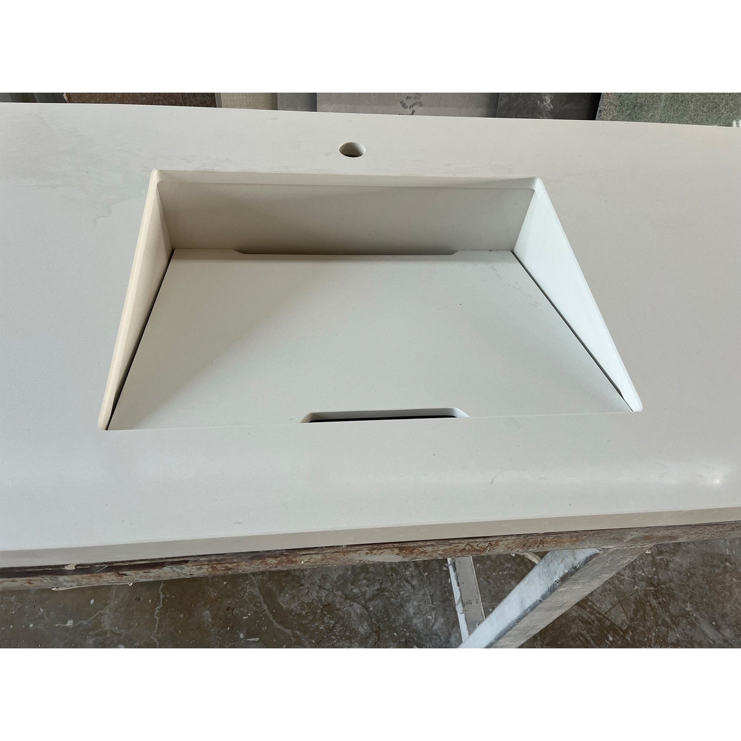 Double Sink Integrated Custom Quartz Countertop