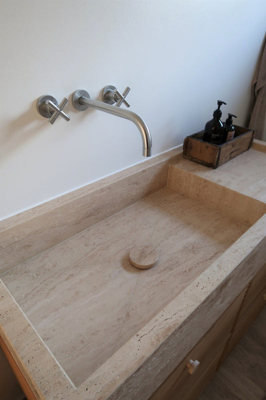 Custom Travertine Sink (TR-089)